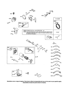 Starter Motor/Alternator Diagram and Parts List for 216300 0036-0570 Briggs and Stratton Engine